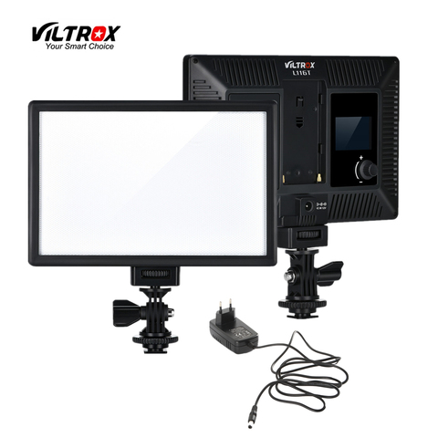 Viltrox L116T Camera LED video light LCD Display Bi-Color & Dimmable Slim DSLR + AC power Adapter for Canon Nikon DV Camcorder ► Photo 1/6