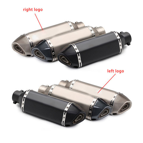 Universal Motorcycle Exhaust Pipe Muffler motor Escape moto Left & Right For RC390 Z800 GSXR750 TMAX530 XMAX300.250 CBR500 mt09 ► Photo 1/6