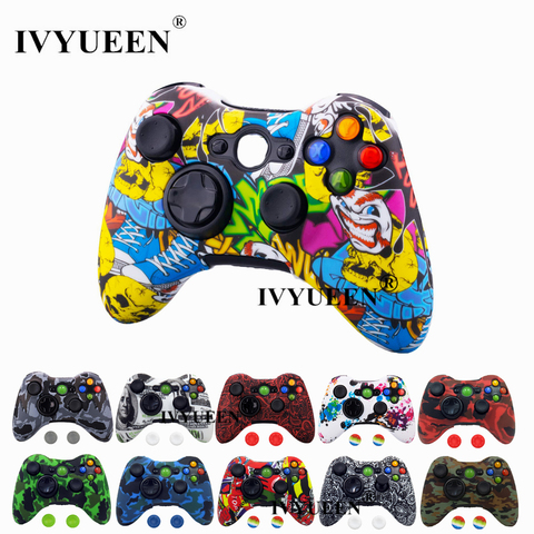 IVYUEEN Water Transfer Printing Protective Skin for Microsoft Xbox 360 Wired / Wireless Controller Silicone Case Cover Caps ► Photo 1/6