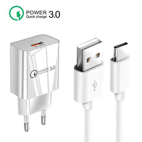For Samsung Galaxy S21 S20 FE Note 20 Ultra Plus A51 A71 A21S QC 3.0 Mobile Phone Charger USB Fast Wall Adapter USB Type-c Cable ► Photo 1/6