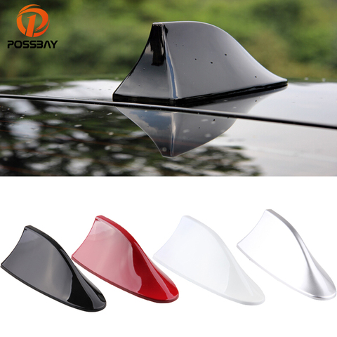 POSSBAY Car Roof Shark Fin Antenna Red/White/Black/Grey/Silver Aerials Automatic Roof Decoration Dummy Antennas Stickers ► Photo 1/6