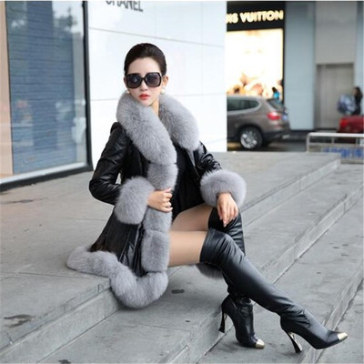 Hot Sale Winter Women's Faux Fur High Quality Faux Sheepskin Coats Keep Warm With Fur Fox Collars Slim Female Furs Plus Size ► Photo 1/6