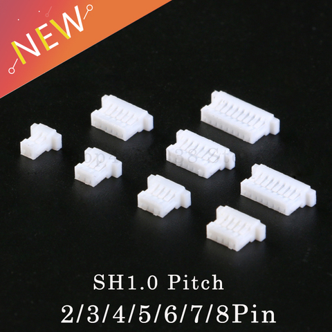 50Pcs Pitch SH1.0 mm Connector Housing Shell 1.0 JST 2/3/4/5/6/7/8/9/10 Pin Housing Shell ► Photo 1/6