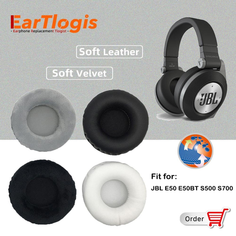 EarTlogis Replacement EarPads for JBL Synchros Slate JBL E50 E50BT S500 S700 Stere Headset Parts Earmuff Cover Cushion Cups ► Photo 1/6