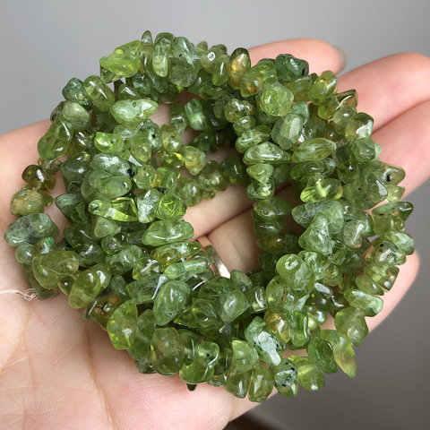 Irregular Gravels Chips Beads Natural Peridots Stone Loose Spacer Beads for Jewelry Making DIY Bracelet Necklace 33