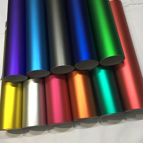 Multiple Colors Red Blue Gold Green Purple Matte Satin Chrome Vinyl Car Wrap Film Sticker Decal Bubble Free Car Wrapping Styling ► Photo 1/6