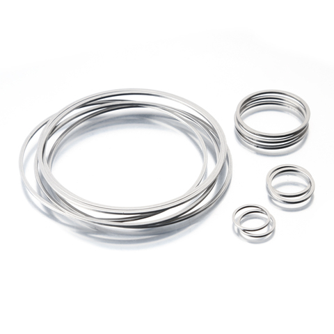 15Pcs Stainless Steel Circle Hoop Earrings Charms Bezel 45/50/60mm Round Ring Connectors Link Diy For Jewelry Making Components ► Photo 1/6