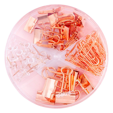 72Pcs Binder Clips Paper Clips Push Pins Setswith With Acrylic Box For Office School Supplies Folder Set ► Photo 1/6
