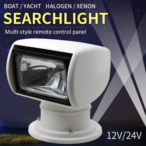 Boat Searchlight Remote Control 12V24V 100W Bulb Yacht Spotlight Marine Searchlight Truck Car Kits ► Photo 1/6