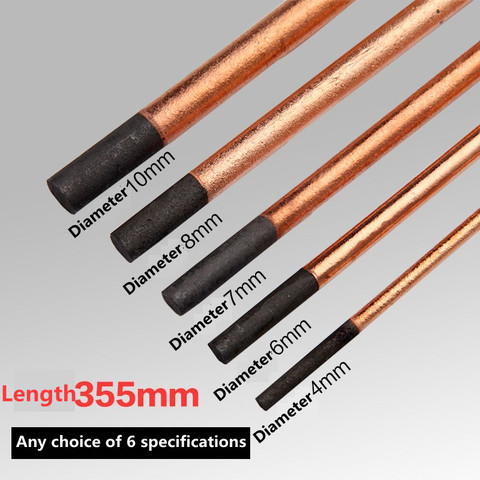 5Pcs Air Carbon Arc Gouging Rods Copper Round Graphite Electrode Rod For DC Gas Gouging Gun Electrode Carbon Rod 4-10mm ► Photo 1/5