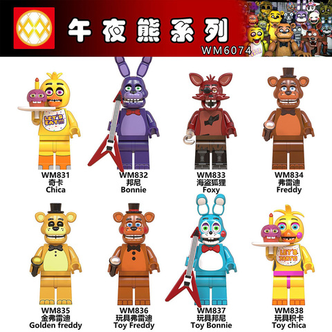 Five Nights Building Blocks FNAF Bonnie Foxy FreddyChica Bear