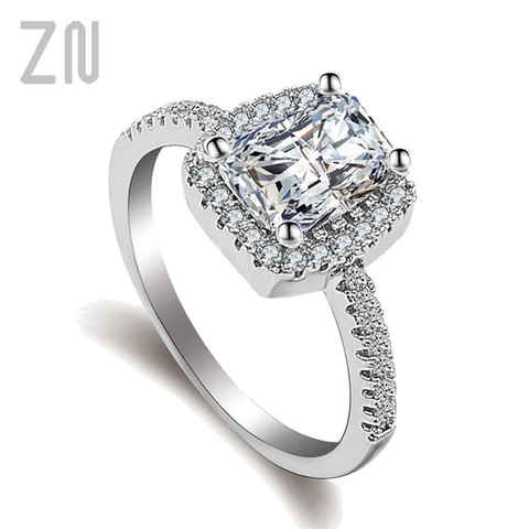 ZN Fashion Rings Show Elegant Temperament Jewelry Womens Girls White AAA Cubic Zircon Wedding Ring For Women ► Photo 1/5