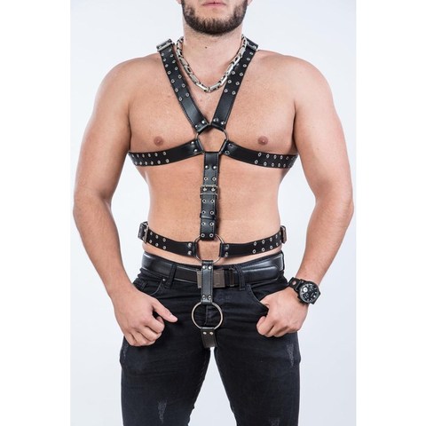 US Mens Leather Chest Body Harness Straps Gay ClubwearBDSM Punk