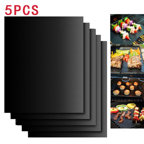 5Pcs BBQ Grill Mat 44X33CM Non-Stick Reusable Liners Oven Grill Foil Barbecue Liner Mat Bbq Tools Summer Bbq Accessories ► Photo 1/1