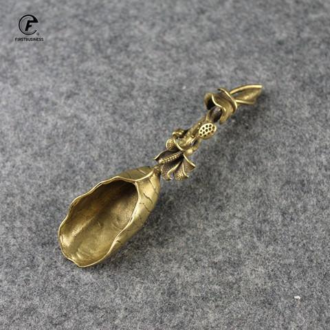 new style creative Tea Scoops Shovel brass copper Lotus lotus root Bamboo tableware coffee spoon  Tea pet Tea ceremony Ice Cream ► Photo 1/6