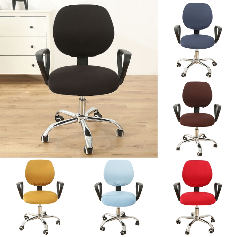 Office Computer Chair Covers Elastic Stretch Arm Anti Dust Universal Solid Seat Cover Cushion 1set Alitools - Office Computer Chair Seat Cover
