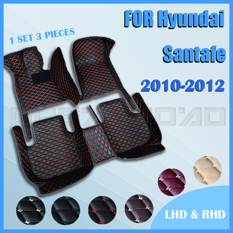 Car floor mats for Hyundai Santafe (FIVE SEAT) 2010 2011 2012 Custom auto foot Pads automobile carpet cover ► Photo 1/6
