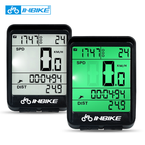 INBIKE Waterproof Bicycle Computer Wireless And Wired MTB Bike Cycling Odometer Stopwatch Speedometer Watch LED Digital Rate ► Photo 1/6