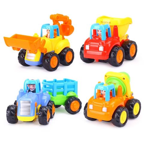 Thicken Push And Go Car Construction Vehicles Toys Pull Back Cartoon Play For 2 3 Years Old Boys Toddlers Kids Gift ► Photo 1/6