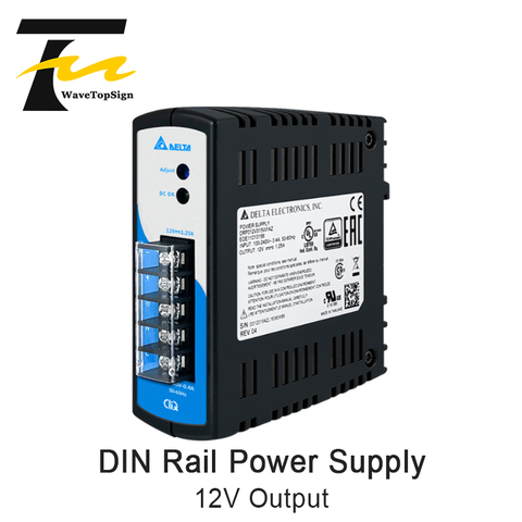 Switching Power Supply DIN Rail Power Supply DRP012V015W1AZ DRP012V030W1AZ 12V 1.25A 2.5A 5A 15W DC Power Supply ► Photo 1/5