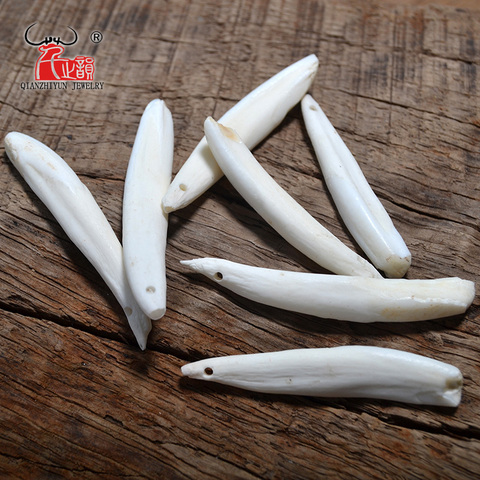 10pcs Brown Wild boar Teeth Natural Bone Beads Pendants For Diy Jewelry Making Primitive tribal ornaments  Jewelry Accessories ► Photo 1/6