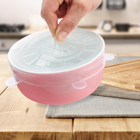 6PCS Silicone Stretch Lids Universal Silicone Food Wrap Bowl Pot Lid  Silicone Cover Pan Cooking Kitchen Accessories