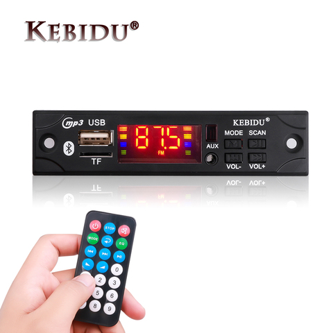Kebidu Wireless Bluetooth Decoder Board MP3 Player Car Audio USB TF FM Radio Module 5V 12V MP3 WMA with Remote Control For Car ► Photo 1/6