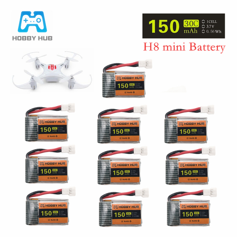 10PCS 3.7V 150mAh 30c For H2 H8 H48 U207 Battery RC Quadcopter Drone Parts 150mah 3.7v Lipo Battery ► Photo 1/1