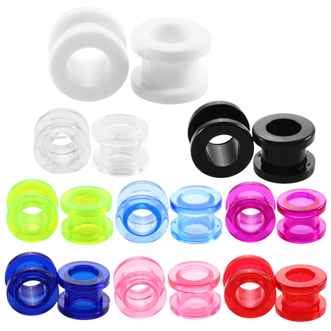 2Pcs 2mm-12mm Acrylic Ear Plugs Tunnels Screw Gauges Earrings Piercing Ear Stretcher Expanders Earlobe Piercing Body Jewelry ► Photo 1/6