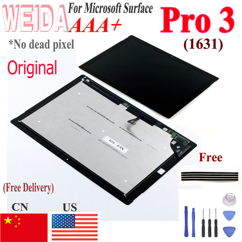 Original Lcd For Microsoft Surface Pro 3 1631 LCD Display Touch Digitizer Display TOM12H20 v1.1 v1.0 LTL120QL01 003 For Pro3 lcd ► Photo 1/6