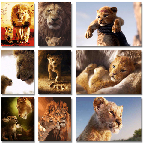 Kexinzu New Full Round Drill 5d Diy Diamond Painting Lion 3d Diamond Mosaic Embroidery Cross Stitch Mosaic Child Gift Y6456 ► Photo 1/6