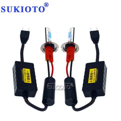 SUKIOTO 1 Set Super Mini AC 12V Slim Ballast Xenon Kit Car HID Headlight 5500K H1 H7 H11 HB3 9012 Fast Bright HID Conversion Kit ► Photo 1/6