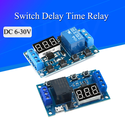 DC 6-30V Support Micro USB 5V LED Display Automation Cycle Delay Timer Control Off Switch Delay Time Relay 6V 9V 12V 24V ► Photo 1/6