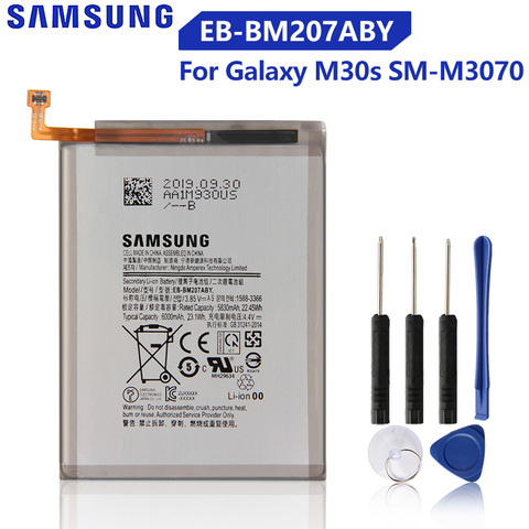 Original Samsung Battery EB-BM207ABY For SAMSUNG Galaxy M30s SM-M3070 M3070 M21 M31 M215 Genuine Phone Battery 6000mAh ► Photo 1/6