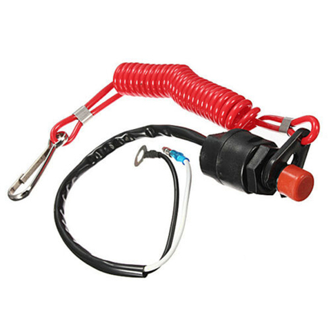 Boat Motor Emergency Kill Stop Switch for Yamaha /Tohatsu Outboard Stop Kill Switch Cut Off Switches with Safety Tether Lanyard ► Photo 1/6