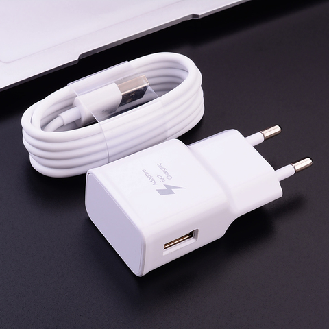 9V 1.67 adaptive Fast Charge adapter For Samsung Galaxy A8 A7 A6 2022 A41 A20E S7 S6 Edge Phone Charger Micro usb Type C Cable ► Photo 1/6