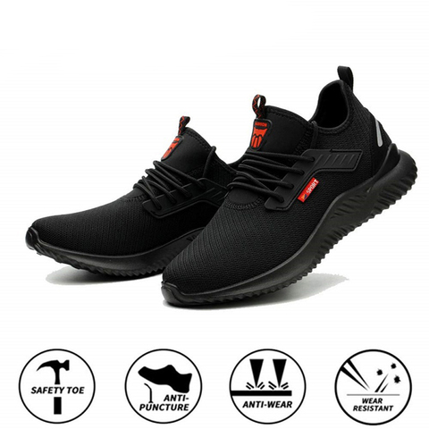 Summer Steel Toe Work Shoes Men Puncture Proof Safety Shoes Man Light Industrial Casual Shoes Male Workplace Safety Work Boots ► Photo 1/6