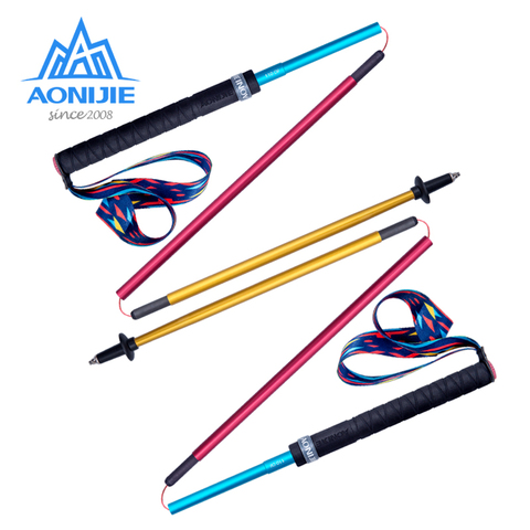 2PCS AONIJIE E4201 Lightweight Folding Collapsible Quick Lock Trekking Pole Hiking Pole Trail Running Walking Stick Carbon Fiber ► Photo 1/6