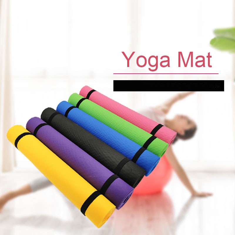 Luck-Fitness Yoga Mat Non-Slip 4mm Pad Home Workout Pilates Gym Exercise 