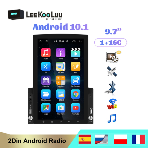 LeeKooLuu Android 10.0 2 Din Car radio Multimedia GPS Player 2DIN Universal 9.7