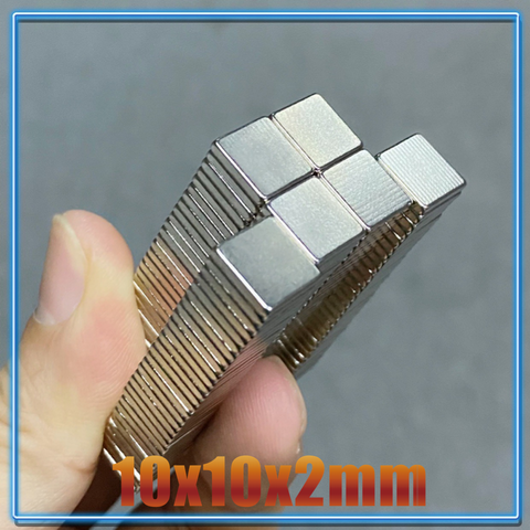20~500Pcs 10x10x2 Neodymium Magnet 10*10*2 N35 NdFeB Magnets Block Super Powerful Strong Permanent Magnetic imanes Block ► Photo 1/6