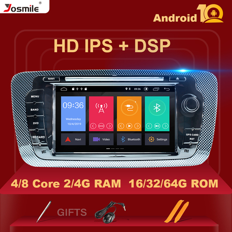 IPS DSP 2 Din Android 10 Car DVD Radio For Seat Ibiza 6J MK4 SportCoupe Ecomotive Cupra 2009-2013 GPS  Multimedia OBD2 DAB+ Wifi ► Photo 1/6