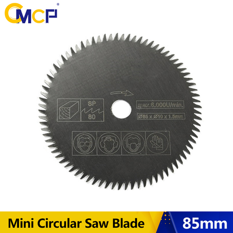 CMCP 85mm Mini Circular Saw Blade 10/15mm 80T Electric Cutting Disc Wood/Metal Cutting Disc Power Tools Accessories ► Photo 1/6