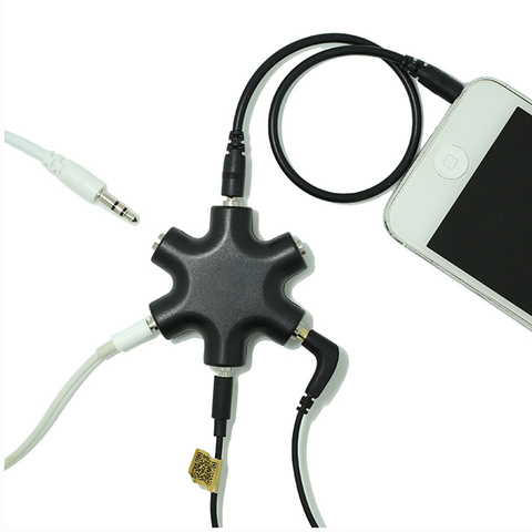 3.5mm Stereo Headset Headphone Earphone Extension Audio Hub Splitter Adapter 1 Male to 2 3 4 5 Female Audio Cable ► Photo 1/6