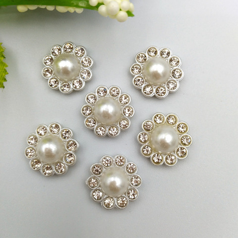 30Pcs Diy Silver resin flower Decoration Crafts Flatback Cabochon Scrapbooking Fit Hair Clips Embellishments Beads ► Photo 1/5