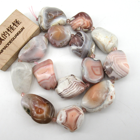 APDGG Natural Rare Pink Botswana Agate Beads Freeform Nuggets Real Genuine Botswana Agate Gemstone 15