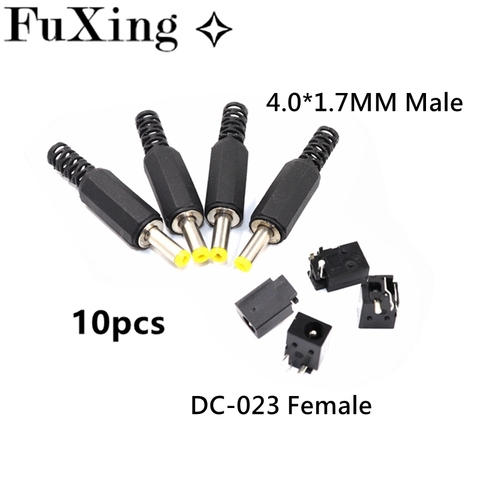 10Pcs DC-023 4.0mm x 1.7mm Black DC Power Jack Socket Connector DC023A 4.0*1.7mm Male 4.0x1.7 1.7mm needle DC Female Jack DC023 ► Photo 1/6