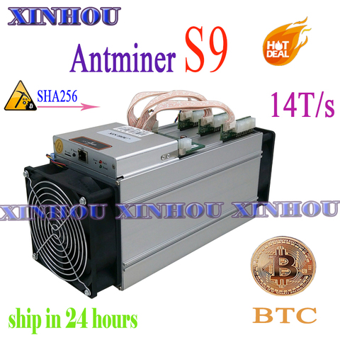 Used BTC BCH miner Antminer S9 14TH/s Asic SHA256 Bitcoin Miner (no PSU) More economical than antminer S9i Z9 T9 A9 DR3 M10 ► Photo 1/4