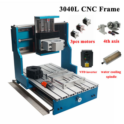 New Linear Guideway CNC Frame 3040L 4axis for Diy 3040 Enraving Milling Machine Router Lathe with Inverter Spindle and Motors ► Photo 1/6