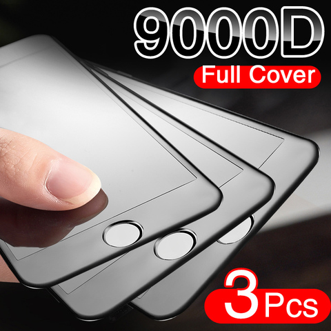 3PCS Curved Full Cover Protective Glass On The For iPhone 7 8 6S Plus Tempered Screen Protector iPhone 8 7 6 SE 2022 Glass Film ► Photo 1/6